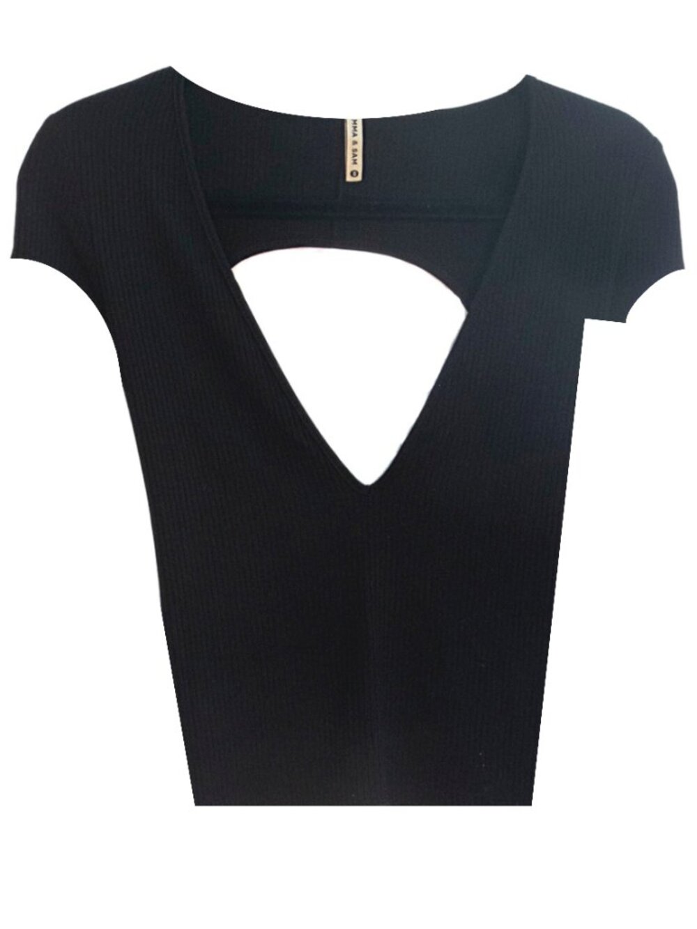 Emma & Sam Short Sleeve Black Top